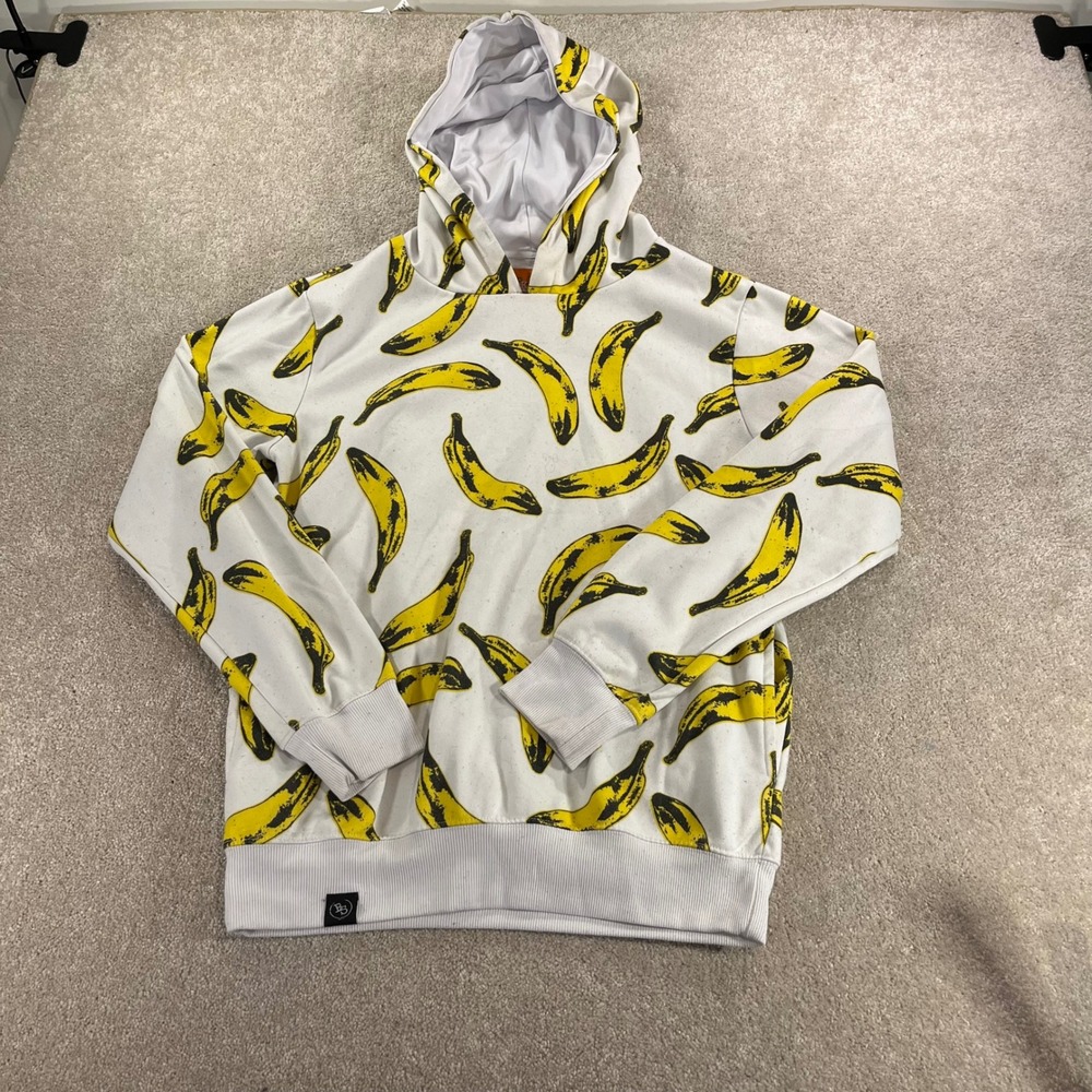 Brooklyn Standard Banana Hoodie Womens Medium White Yellow Graphic Art